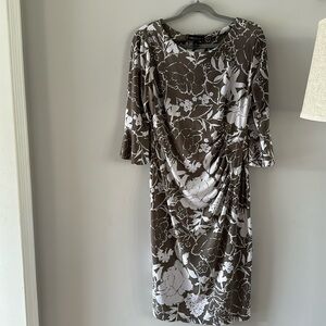 Top and white floral mid length dress